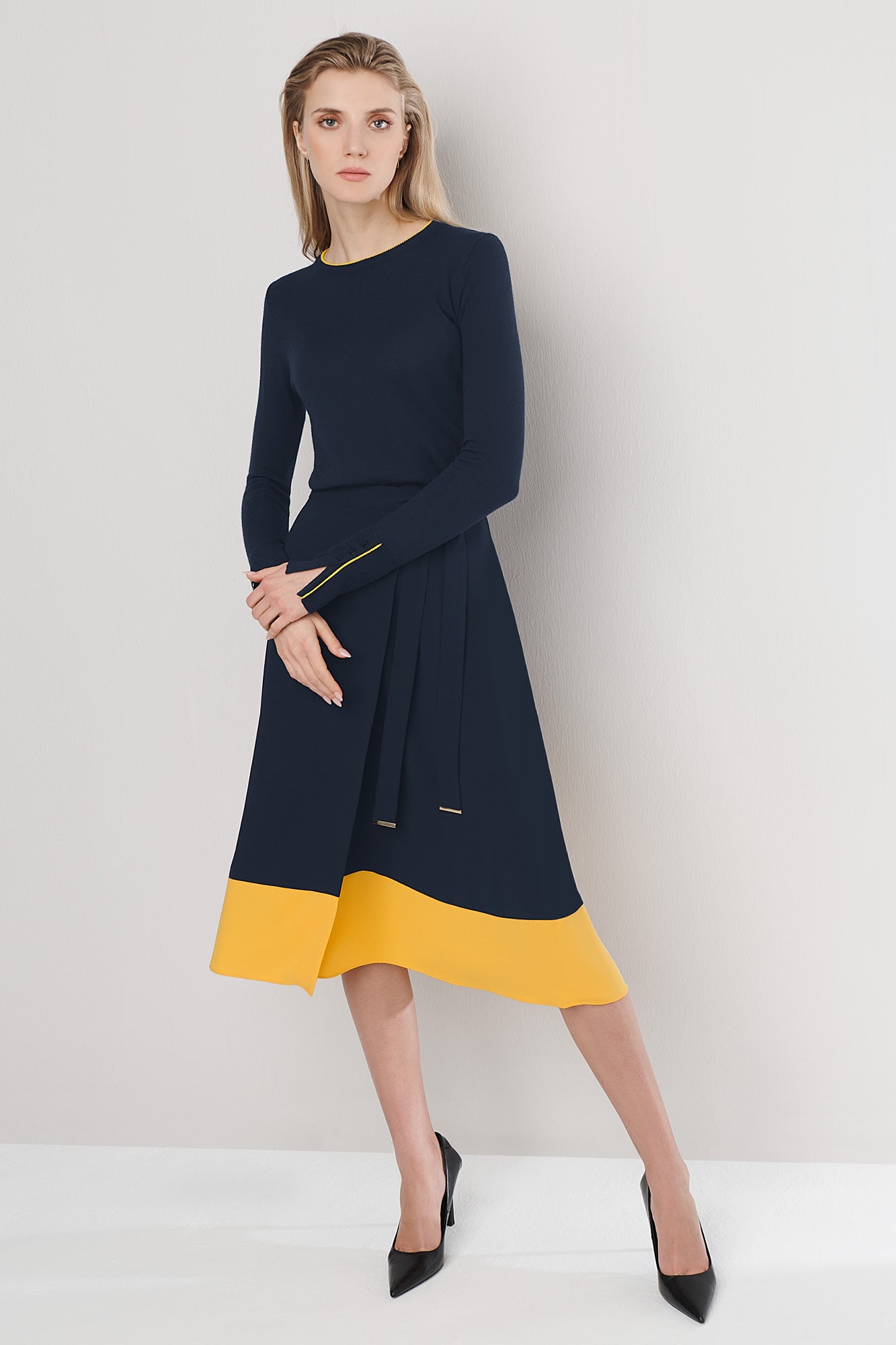 Compton Navy and Yellow Skirt