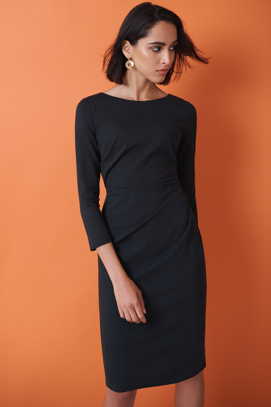 Kingston Charcoal Herringbone Dress