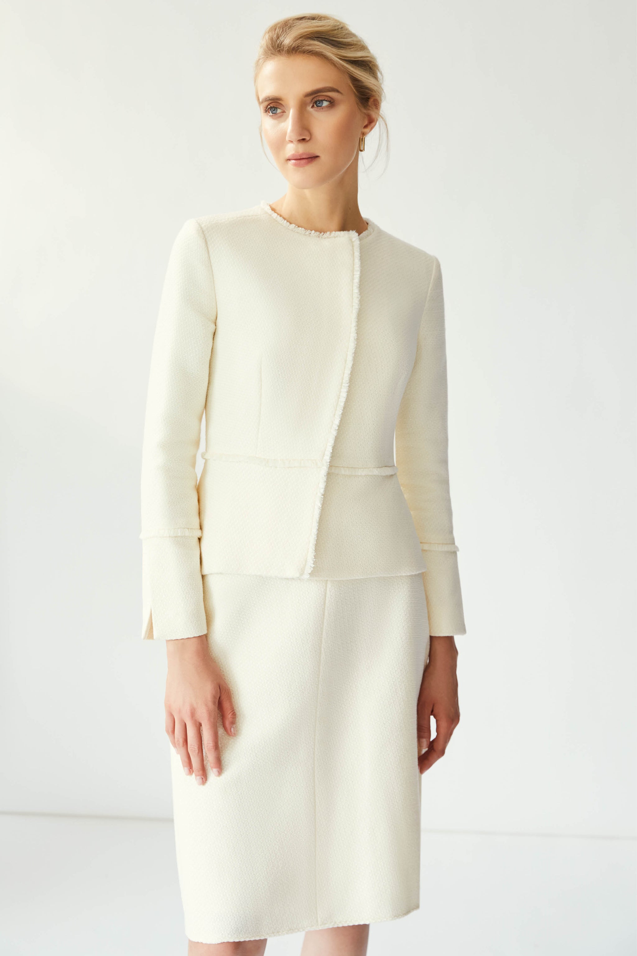 Pulborough Cream Boucle Skirt Libby London