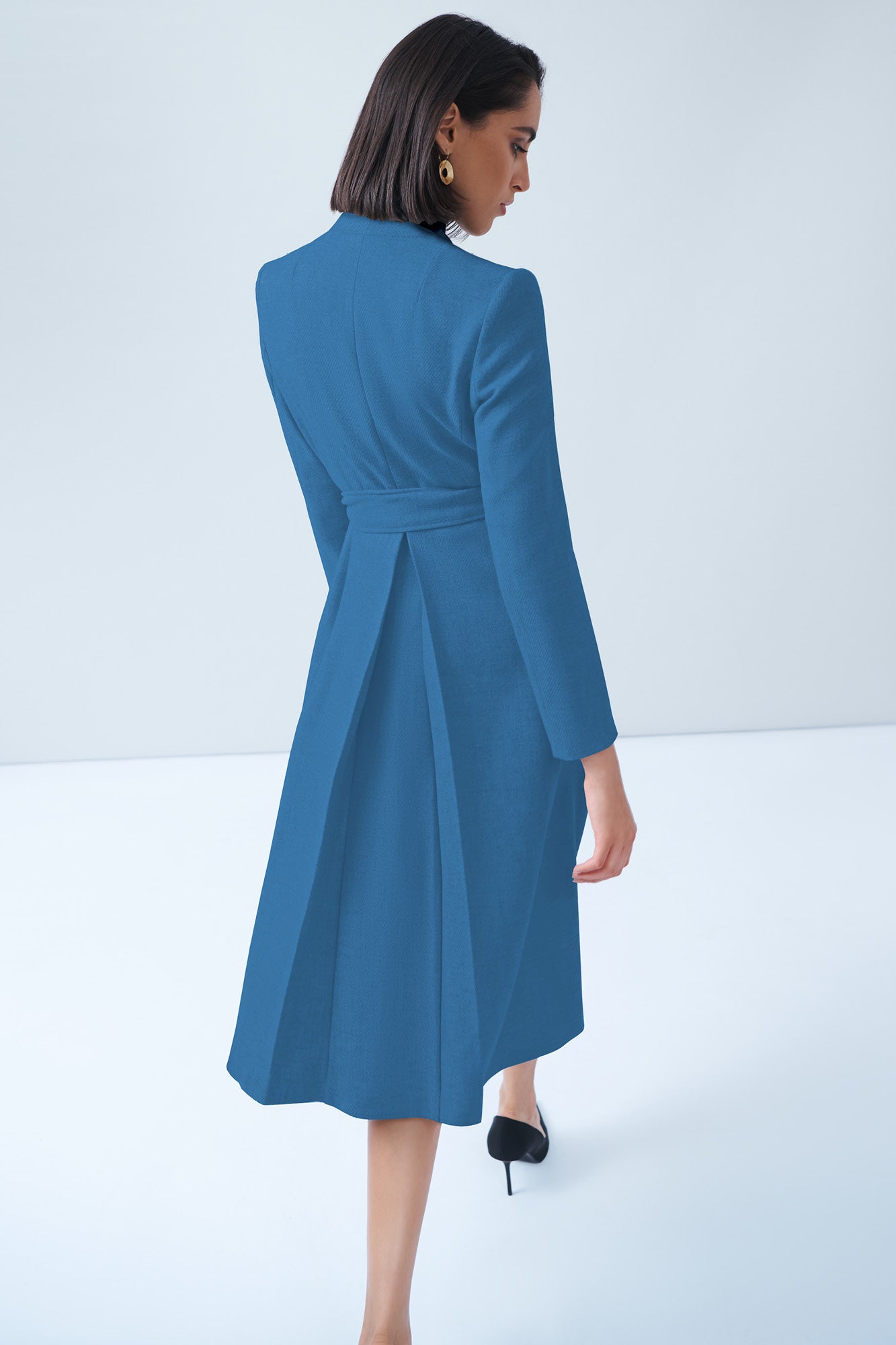 Cheltenham Cornflower Blue Wool Coat