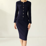 Suzy Navy Boucle Skirt