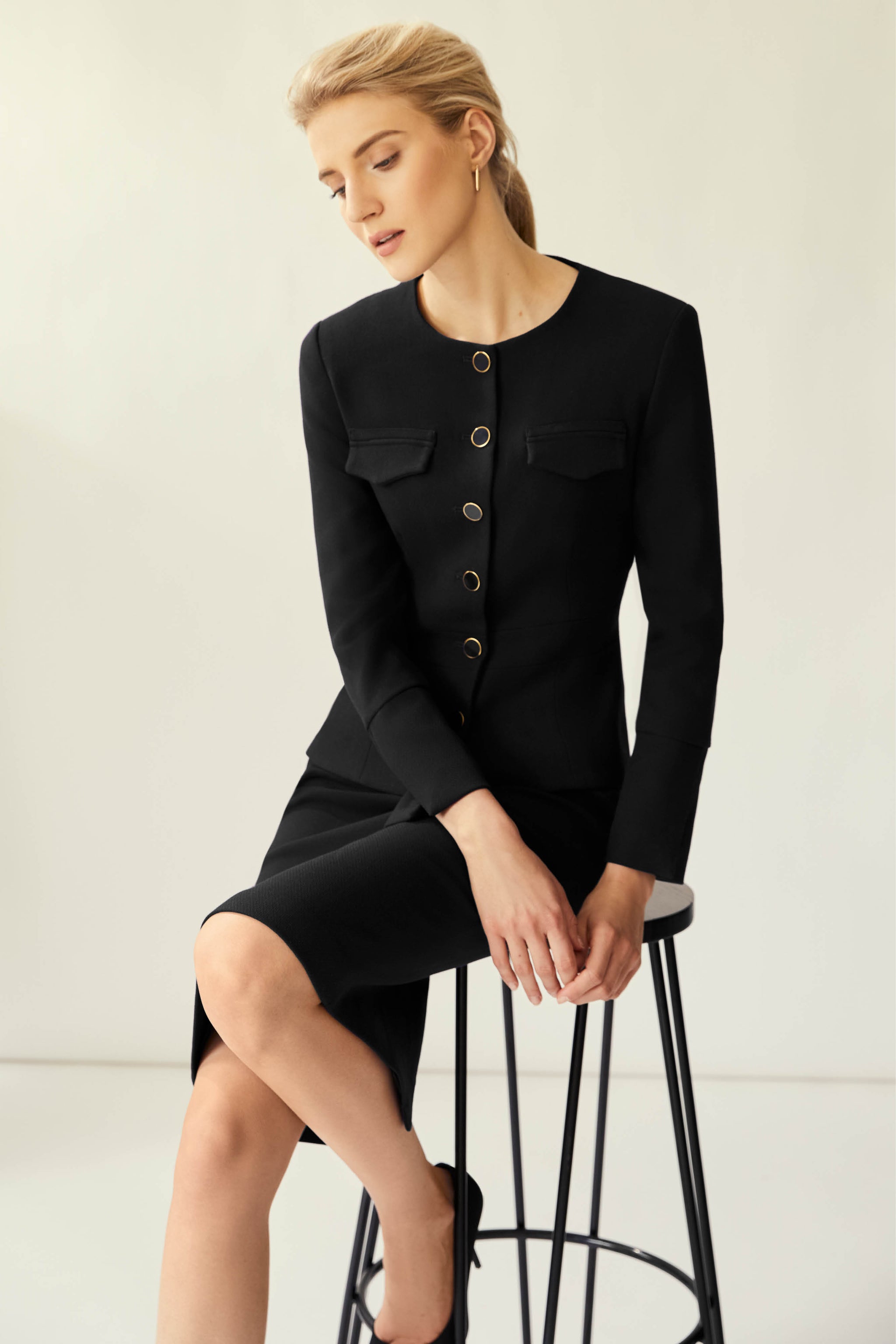 Connaught Black Pique Jacket
