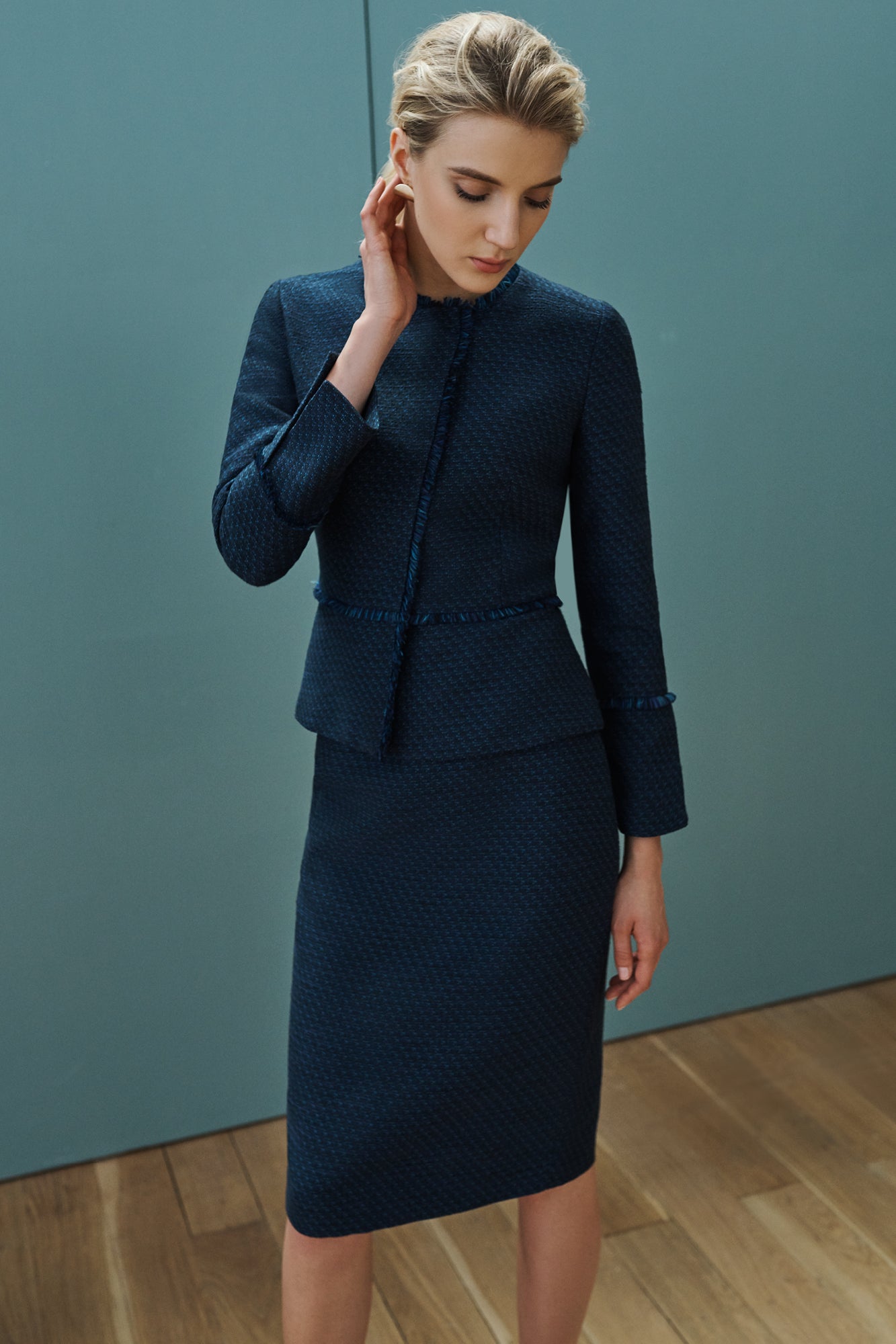 Suzy Blue Mix Jacquard Skirt