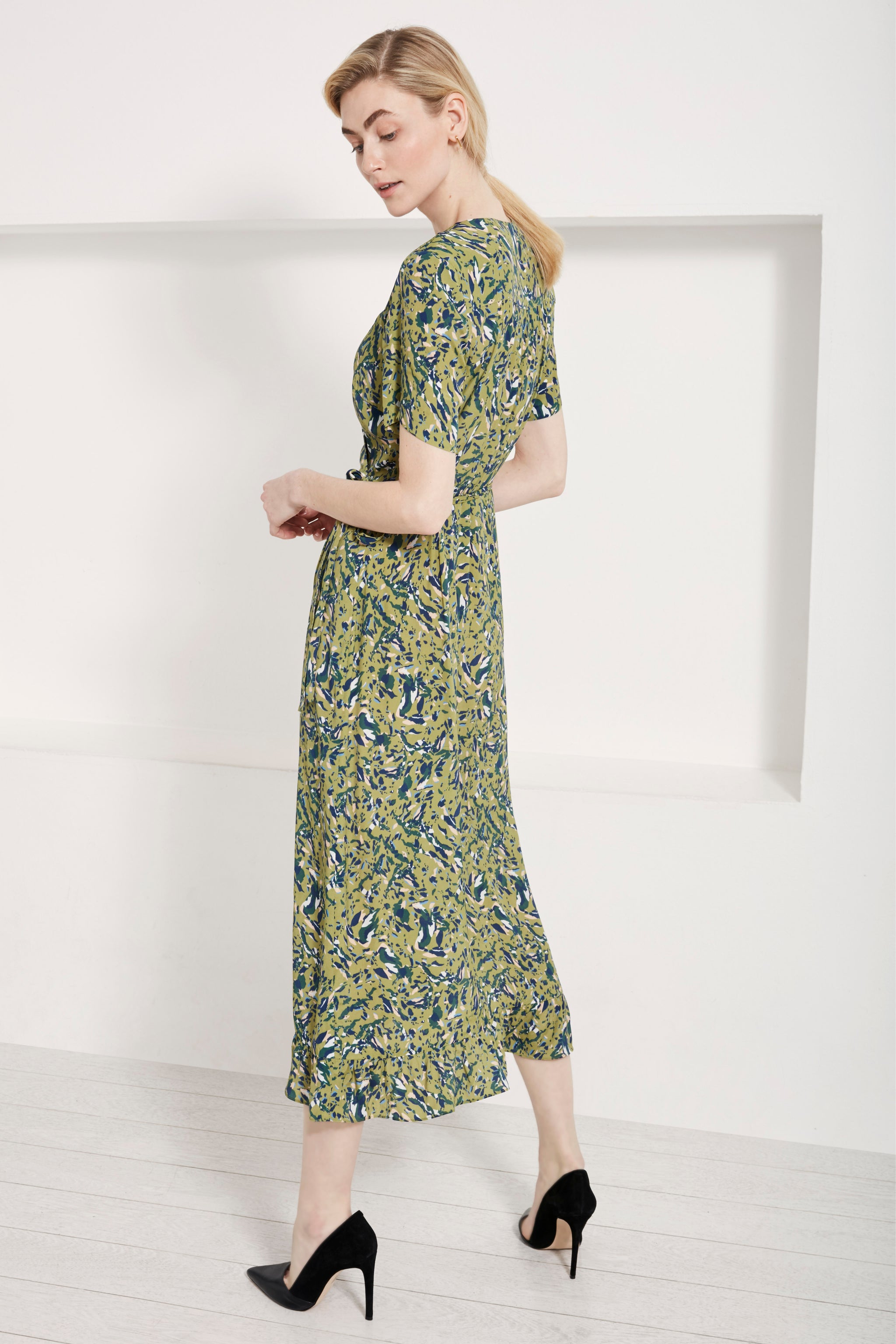 Devon Green Fleck Print Dress