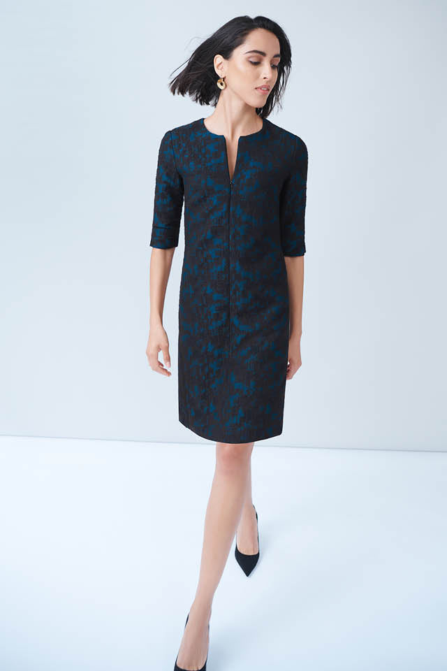 Portobello Blue Jacquard Dress